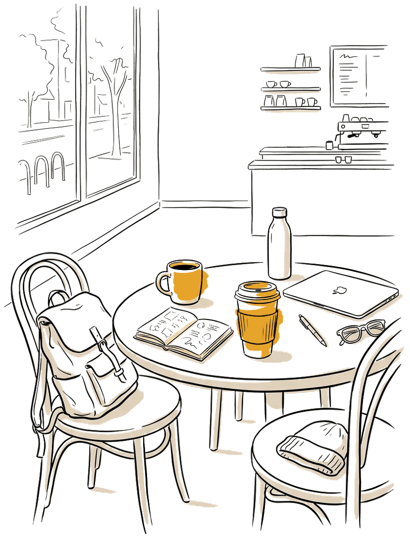 Coffee shop workspace